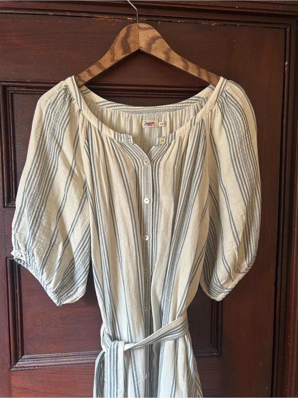Faherty Dream Carmel Dream Cotton Gauze Striped Midi Dress Boho - Picture 7 of 11